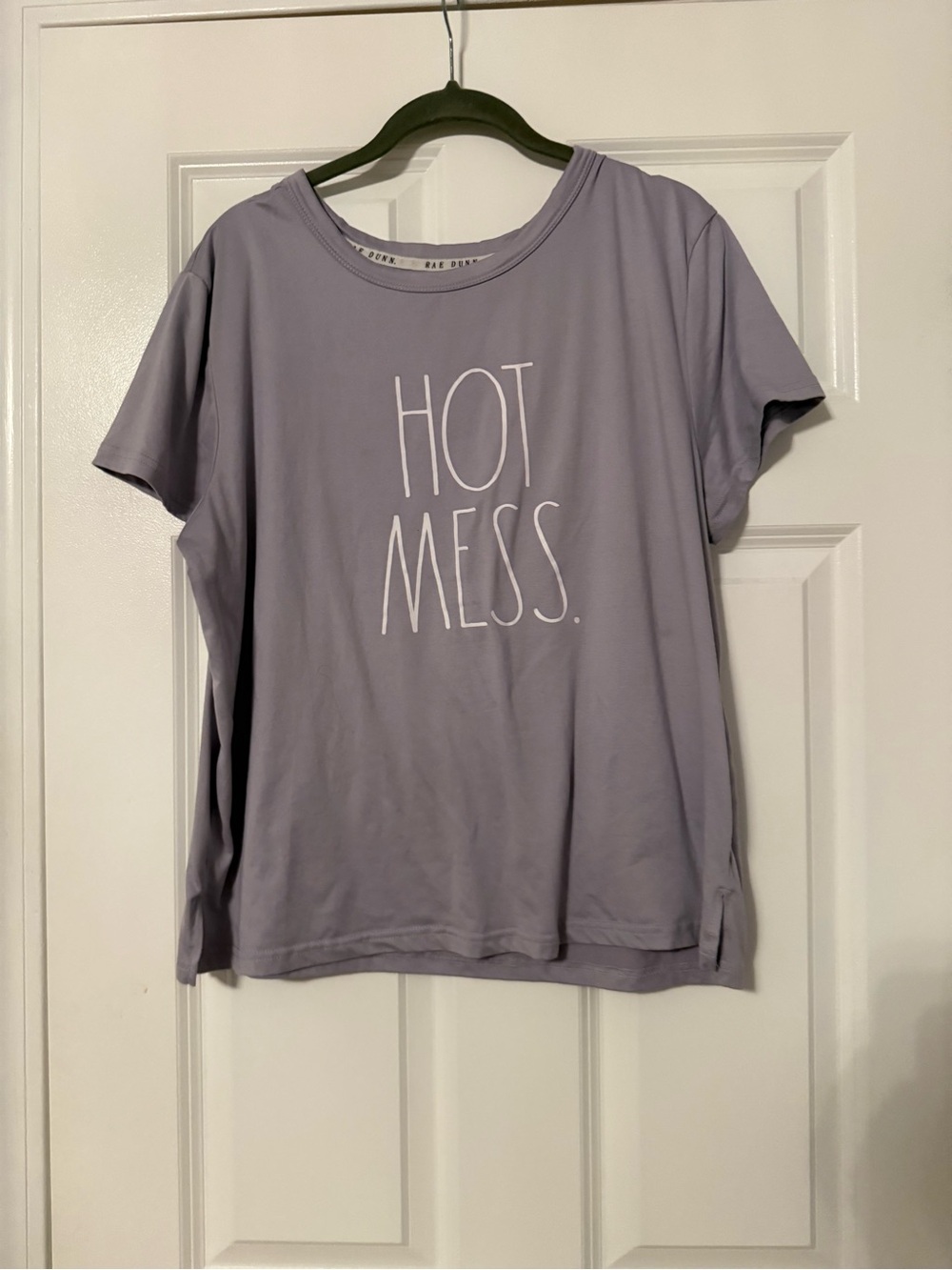Rae Dunn | Lilac Purple "Hot Mess." Short Sleeve Pajama Top | Size M/L